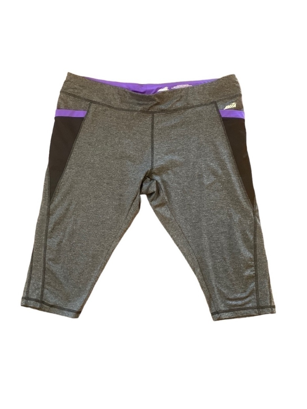 AVIA Capri Activewear Gray Purple Leggings Size XXL